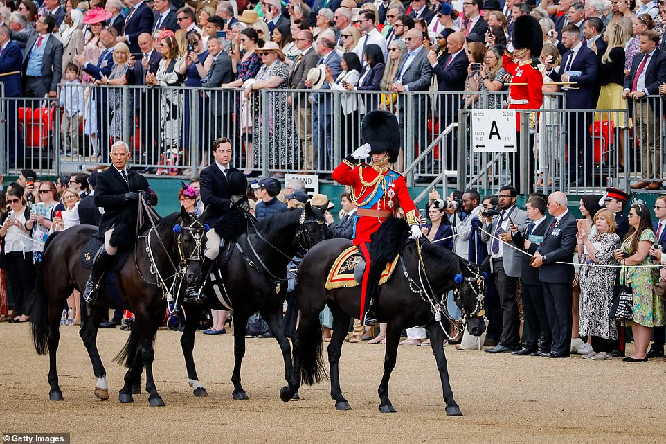 Prince William, Duke of Cambridge, Colonel of the Irish Guards leads The Colonel's Review at Horse Guards Parade on May 28, 2022 in London, England