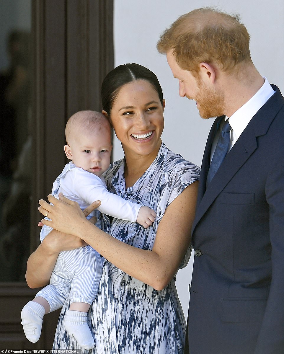 He added the the US tabloid: 'When I talk to my son Archie (pictured in 2019) about what he wants to be when he grows up, some days it's an astronaut, other days it's a pilot ¿ a helicopter pilot obviously ¿ or Kwazii from Octonauts,' referring to a daredevil cat from a children's cartoon. 'But what I remind him is that no matter what you want to be when you grow up, it's your character that matters most, and nothing would make his mum and me prouder than to see him have the character of what we see before us today,' he added.