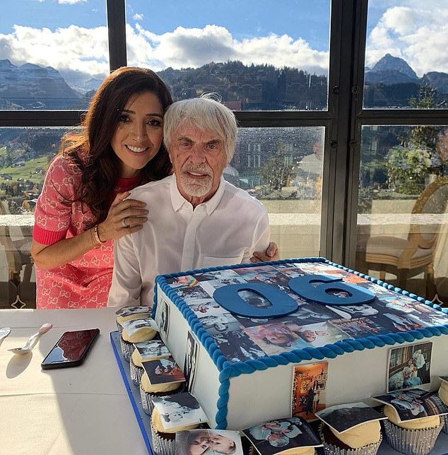 Bernie Ecclestone with his young wife, Fabiana. The couple have a son, Ace