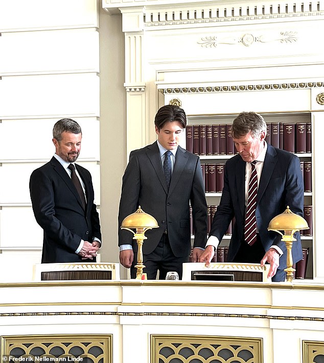 While the future king is still studying, his parents Crown Prince Frederik and Princess Mary are certainly preparing the teen to step up and take on royal duties, with him gradually appearing more and more in the spotlight. Pictured in the new documentary