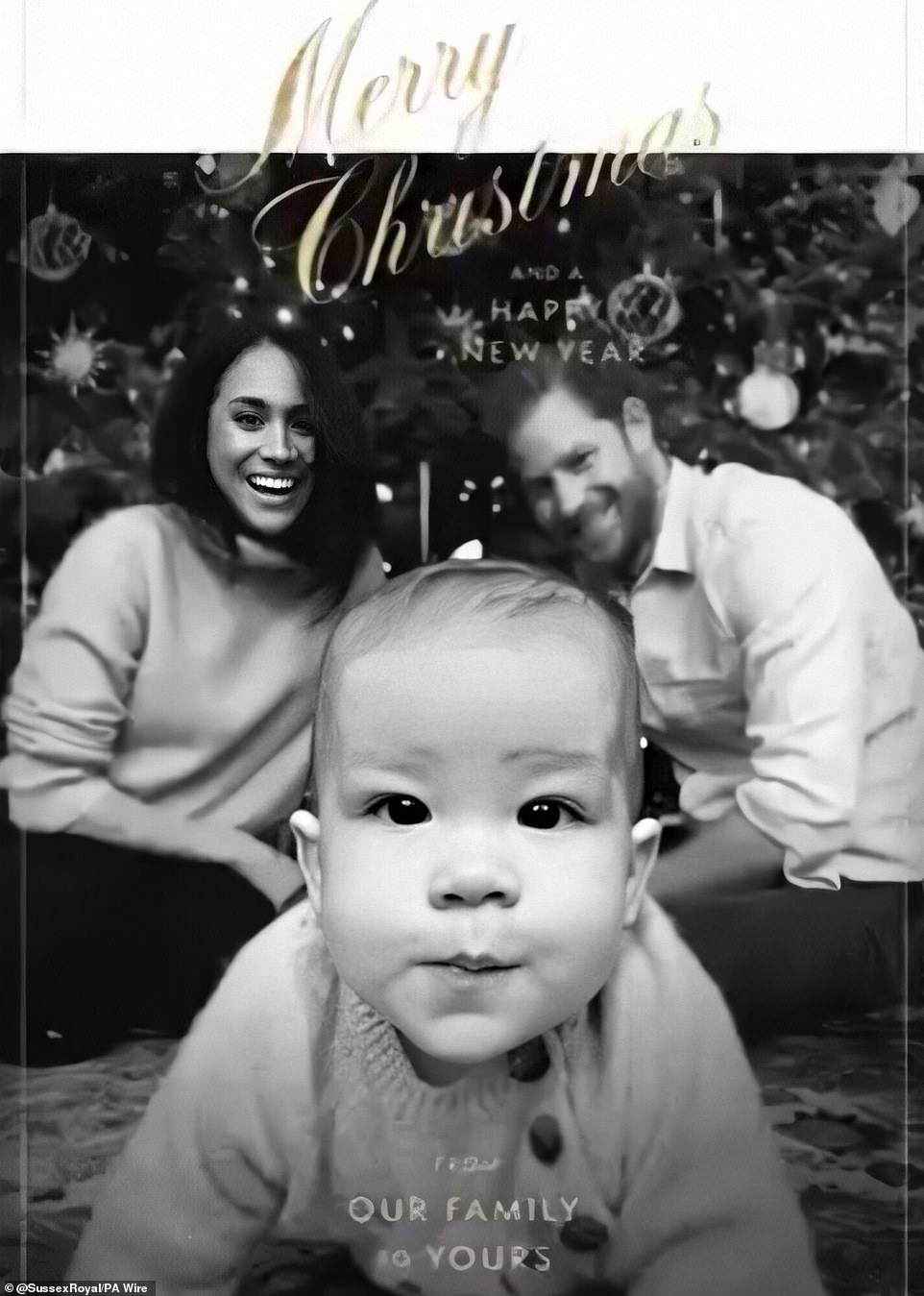 However, in 2019, the couple appeared more than happy to show their son's face, making it centre stage in their festive greetings image