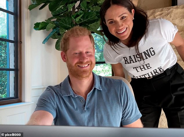 Royal author Katie Nicholl said Prince Harry and Meghan Markle, pictured, could return to the UK with their children this Christmas