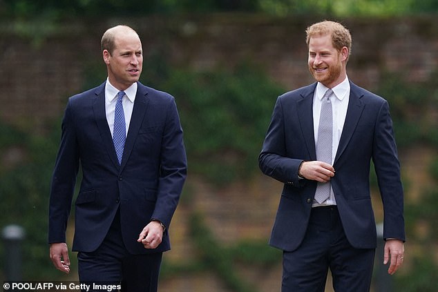 The Duke of Sussex returned to the UK on July 1 to unveil a new statue of his mother the late Princess Diana in Kensington Palace, with his brother Prince William, pictured