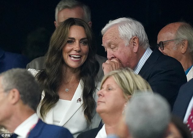 The Princess of Wales (pictured at England's group game against Argentina) has travelled to France twice so far to watch the Red Roses