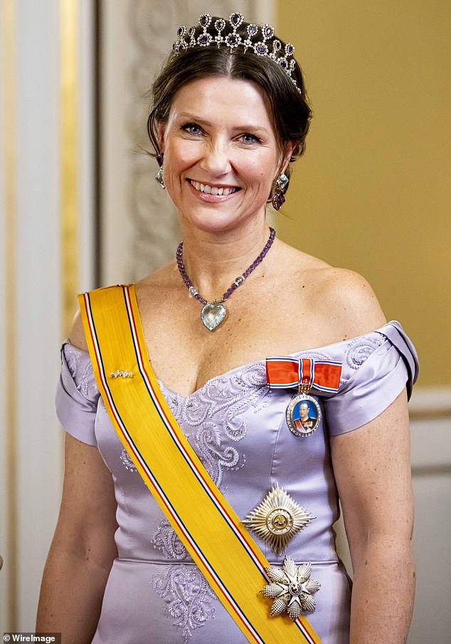 In a move labelled Norway's 'Megxit', Princess Martha Louise (pictured in November 2021) decided to step back from royal duties in November 2022 to work alongside her self-proclaimed 'shaman' fiancé