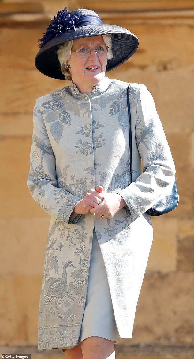 Lady Jane Fellowes at the wedding of Prince Harry and Meghan Markle. The middle of the Spencer sisters, Lady Jane was close to Diana and has a warm relationship with Harry today