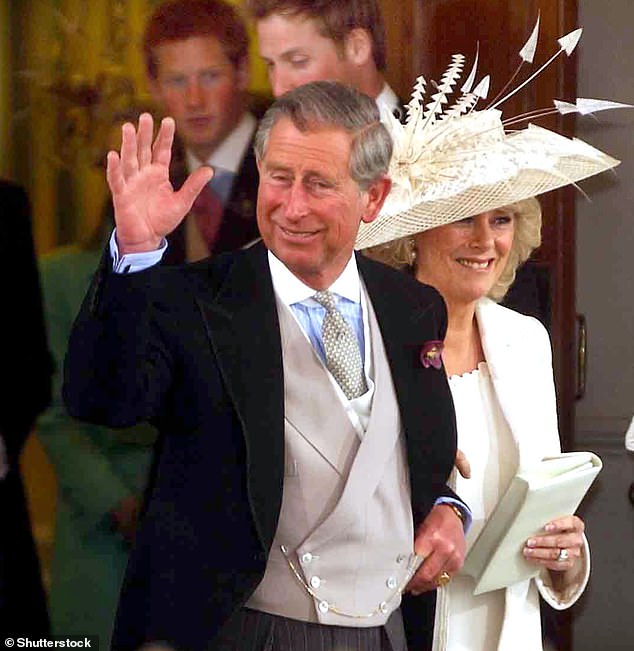 Prince Charles with Camilla, Duchess of Cornwall, leaving their civil ceremony at the Guildhall, Windsor, in 2005. There was an impressive guest list. Yet his own mother was missing