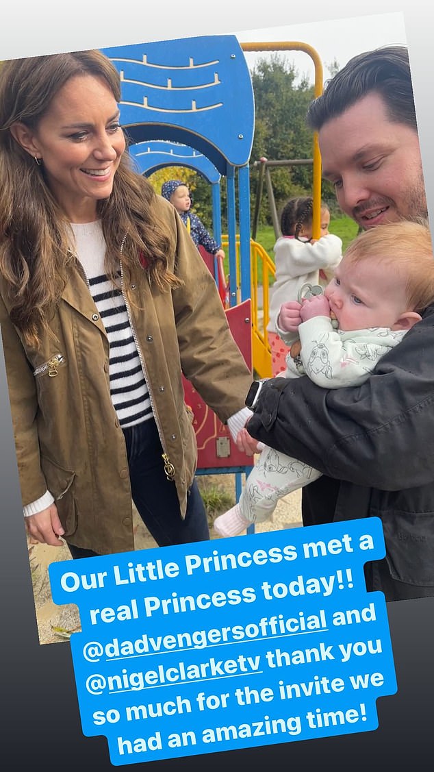 Kate was beaming as she spoke to members of the fathers' group and their children