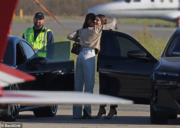 Zoe was full of hugs as she arrived at the airport