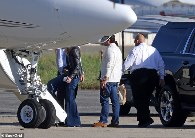 The A-lister passengers were excited as they boarded the plane