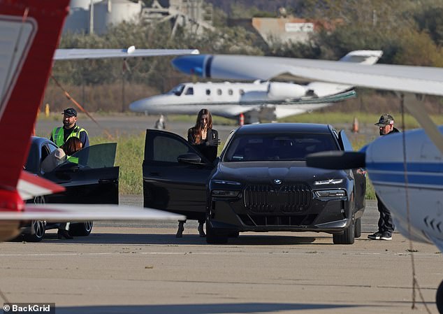 The celebrities met up at a Santa Barbara airport