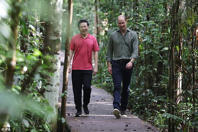 Prince William and Lawrence Wong in conversation during the royal visit to Singapore today