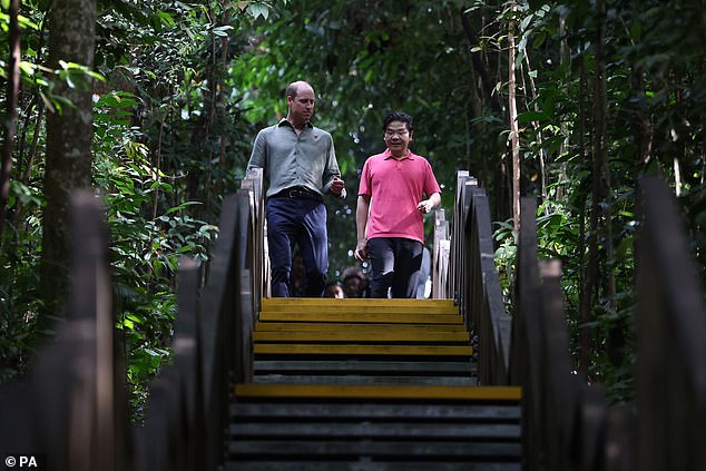 Prince William and Lawrence Wong in conversation during the royal visit to Singapore today