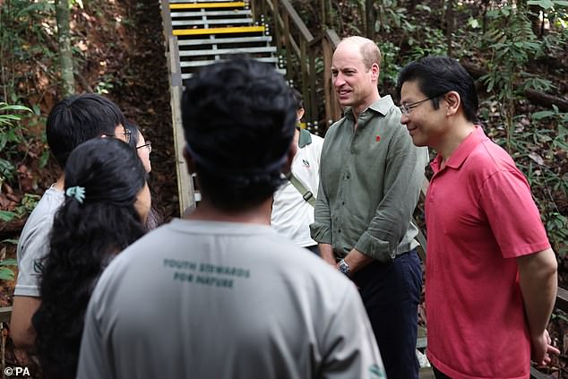 Prince William speaks to NPark Rangers and NPark Youth Stewards for Nature today