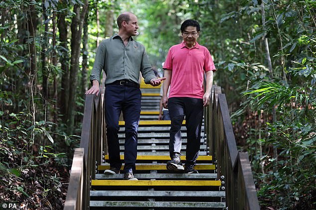 Prince William and Lawrence Wong in conversation during the royal visit to Singapore today