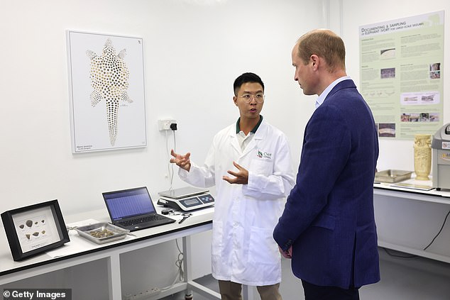 The Prince of Wales visits the Centre for Wildlife Forensics at Lim Chu Kang this morning