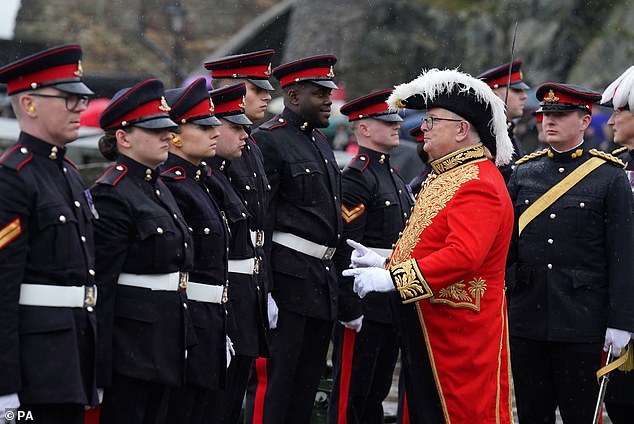 On fine form! The King smiles at those shouting happy birthday in his direction