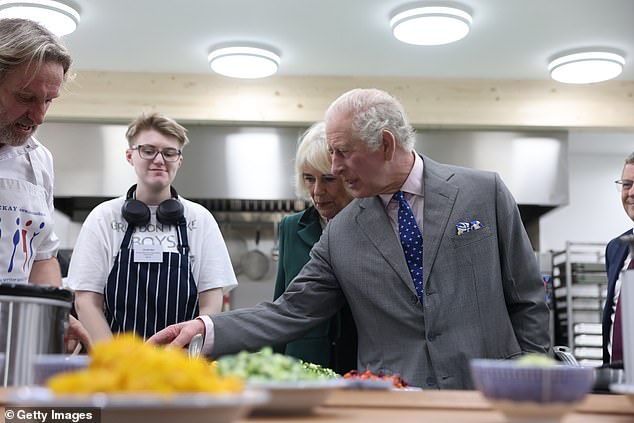 Although King Charles declined to try any - he famously works through his lunch break - he was inquisitive about how the dishes were made