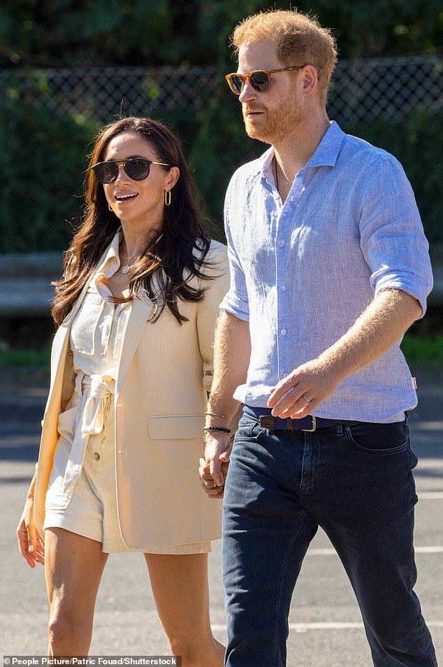 Harry and Meghan pictured during the Invictus Games in September in Dusseldorf, Germany earlier this year