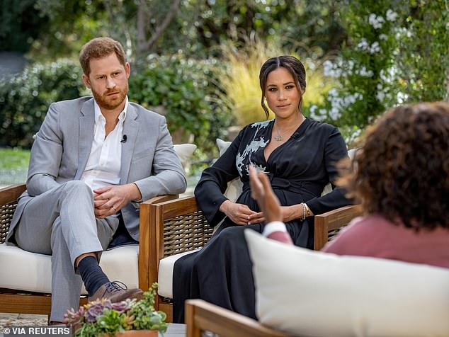 The allegation threatens to reignite the 'royal racist' row sparked in the wake of Harry and Meghan's 2021 interview with Oprah Winfrey (pictured)