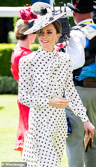 Catherine, the then Duchess of Cambridge attends Royal Ascot at Ascot Racecourse on June 17, 2022