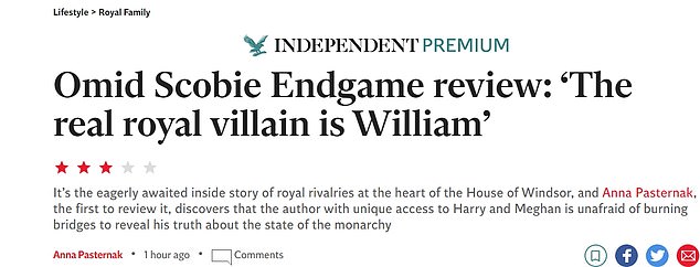 The Independent has given Endgame three stars in their review. They claim the book paints William as the 'villain'