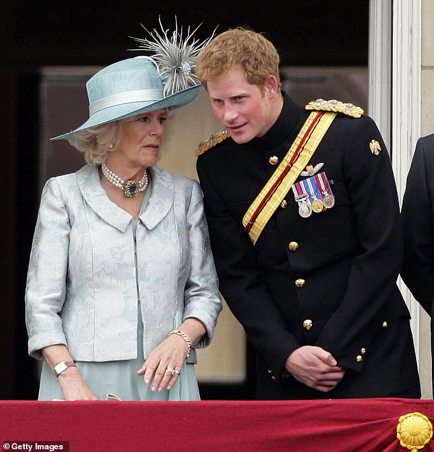 Despite being unimpressed with the way the Sussexes (pictured) handled themselves, Queen Camilla (pictured with Haryr) feels pity for the treatmeant received by Meghan, though not for their conduct