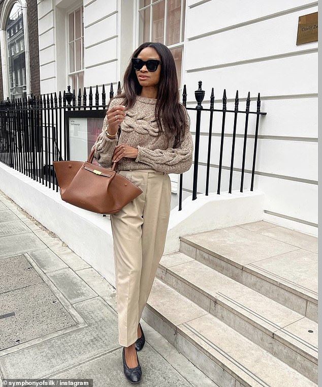 Caramel latte to-go: @symphonyofsilk looks super chic mixing up tonal shades