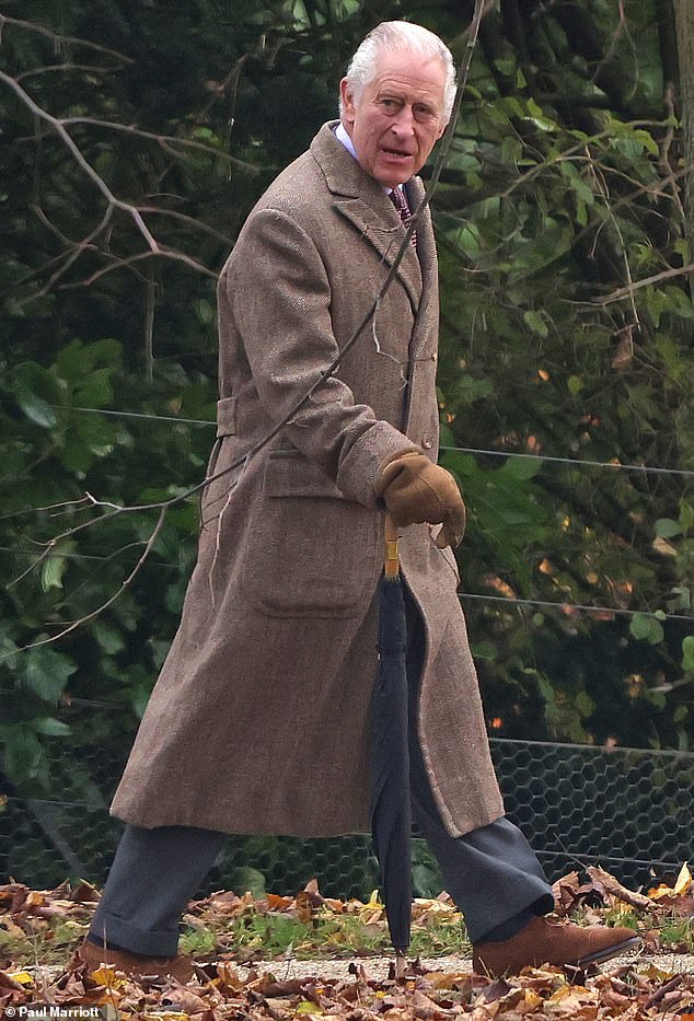 King Charles III attends St Mary Magdalene Church in Sandringham, Norfolk, on Sunday