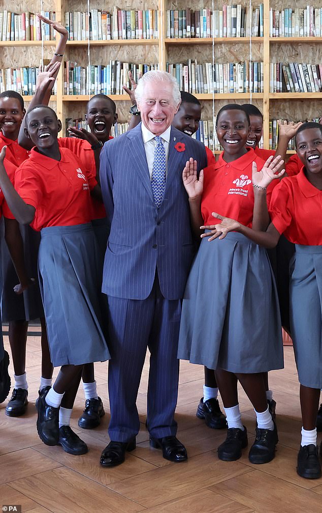 Unflappable: King Charles III on visit to the Eastlands Library in Nairobi