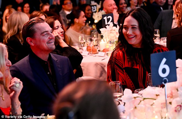 Leonardo DiCaprio attends Variety Power of Women. Meghan was seen on the Universal table in the background