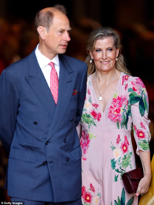 Duchess Sophie, 58, is fast becoming one of the most important members of King Charles's slimmed down monarchy alongside her husband, the Duke of Edinburgh. Pictured: The Duke and Duchess celebrating the 75th anniversary of the NHS at Westminster Abbey in July