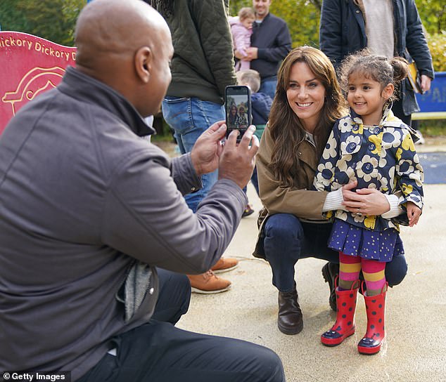 Similarly, the Princess of Wales delighted fans as she posed for selfies during an outing with a fathers' group in north London on Wednesday