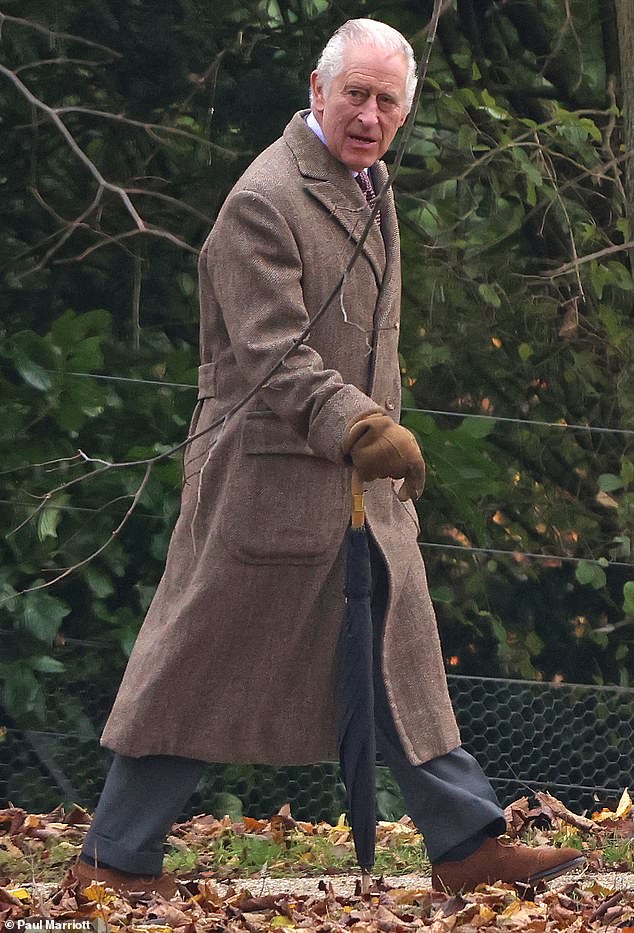 King Charles III attends St Mary Magdalene Church in Sandringham, Norfolk, yesterday