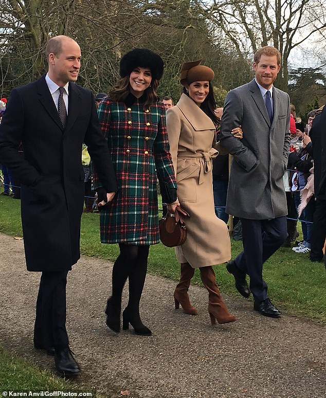 Harry and Meghan may have said they'd accept a Christmas invitation to Sandringham, but it is unlikely they would be welcomed with open arms, insiders claimed last night (pictured on Christmas Day 2017)