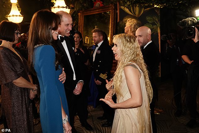 Among the other celebrities the princess (princess, left) met at the event were musician Paloma Faith (pictured right)