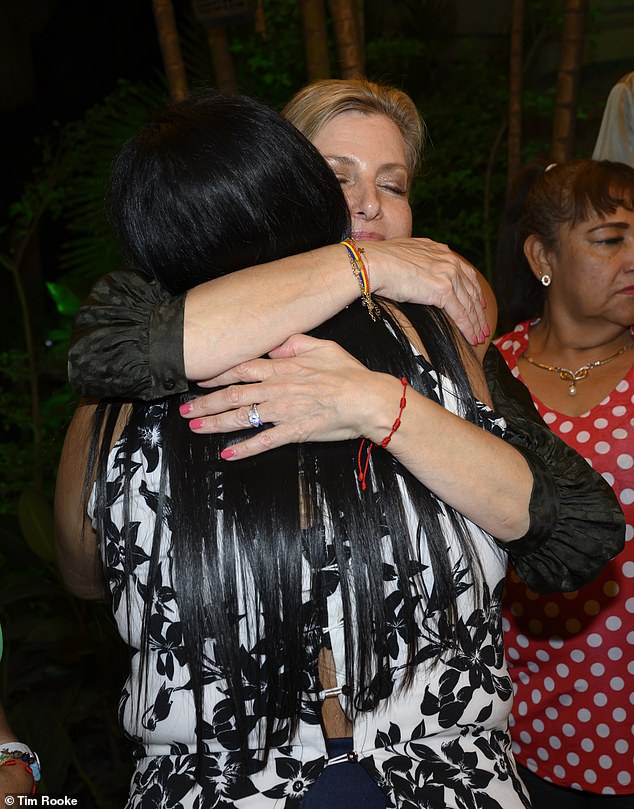 Sophie hugged another woman after the emotional meeting with peace builders and survivors