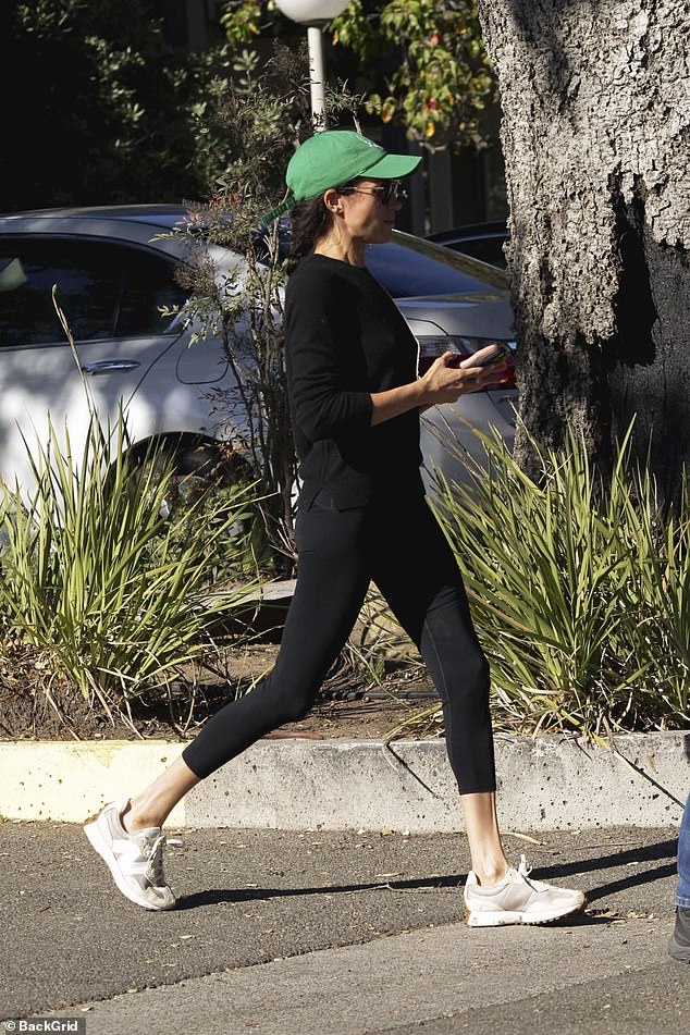 Meghan kept it casual as she walked though Santa Barbara