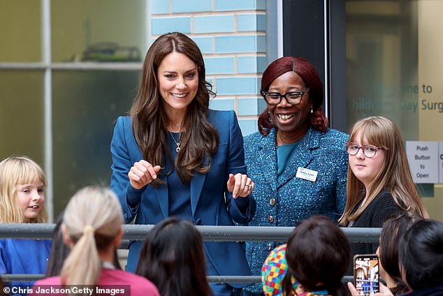 Kate Middleton appeared to prove she really was the children's Princess today as she greeted kids at Guy's and St Thomas' Hospital in London