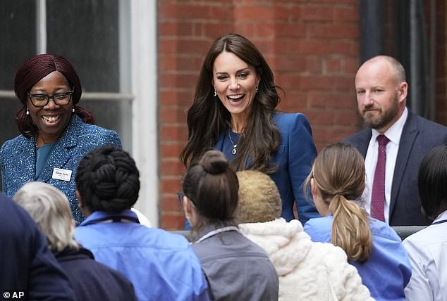 Looking in her element, the Princess of Wales laughed and joked with the children in the unit