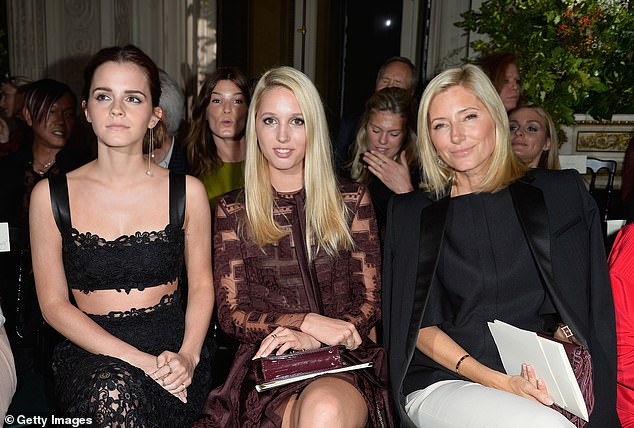 Emma Watson, Princess Maria Olympia of Greece and Crown Princess Marie Chantal of Greece attend the Valentino show as part of Paris Fashion Week in July 2014