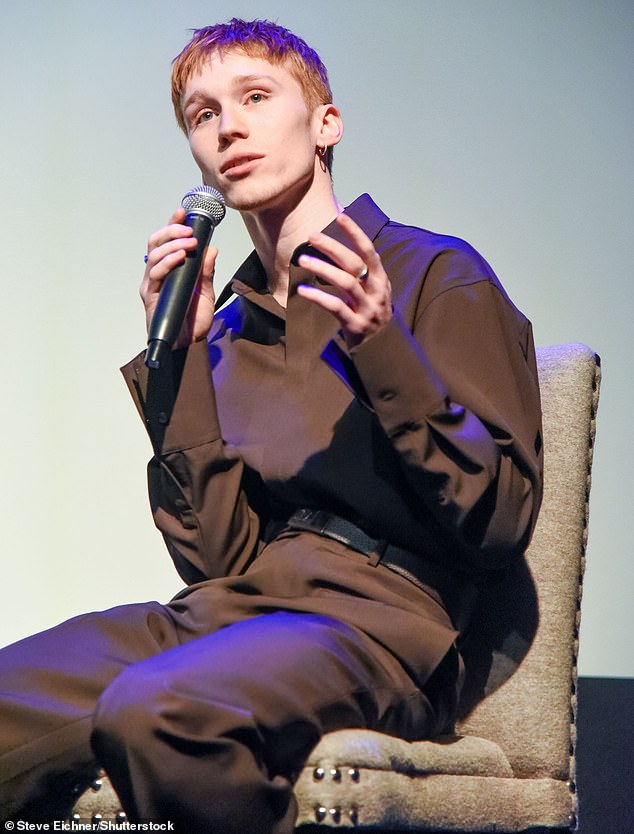 Luther looked in full flow as he spoke on stage ahead of the screening in New York City on Saturday