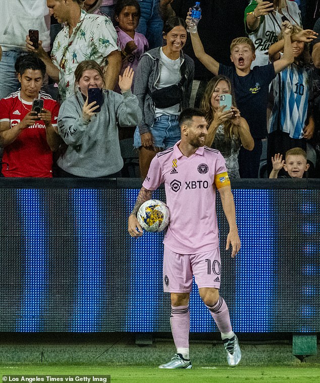 Urias was one of several big stars on hand to see Lionel Messi (pictured) play against LAFC