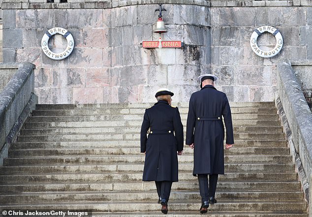 William was focused on his royal duties during today's visit to The Lord High Admiral's Divisions at Britannia Royal Naval College