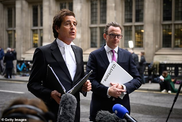 David Sherborne reads a written statement on behalf of his client Prince Harry following the ruling in his favour in a lawsuit against the Mirror Group. He said: 'A great day for truth, as well as accountability'