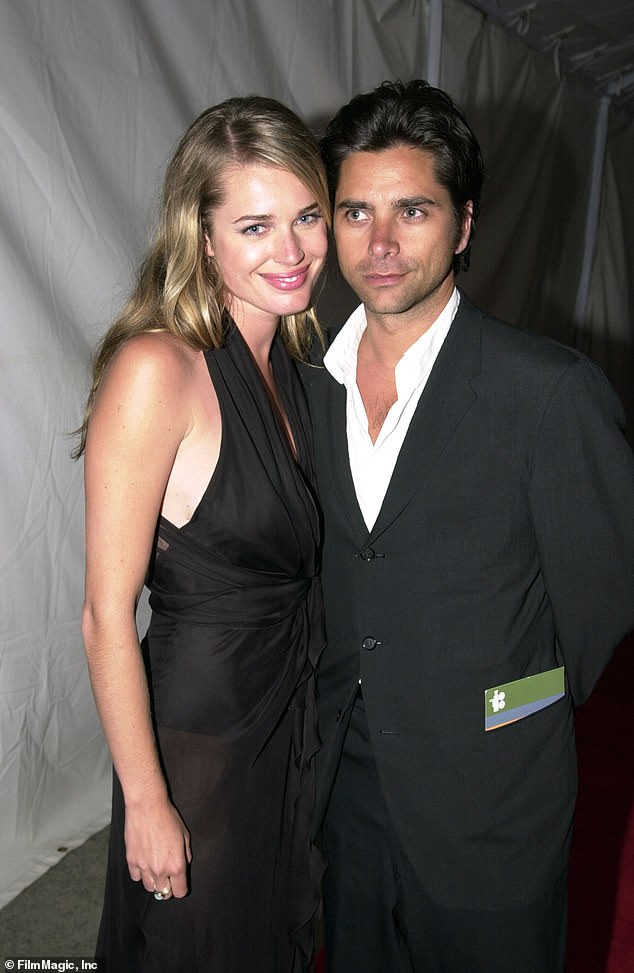 During promotions for the book, Stamos also revealed that he was 'shattered' after they ended their seven-year marriage and said he 'hated her' during their divorce. Pictured in LA in 2000