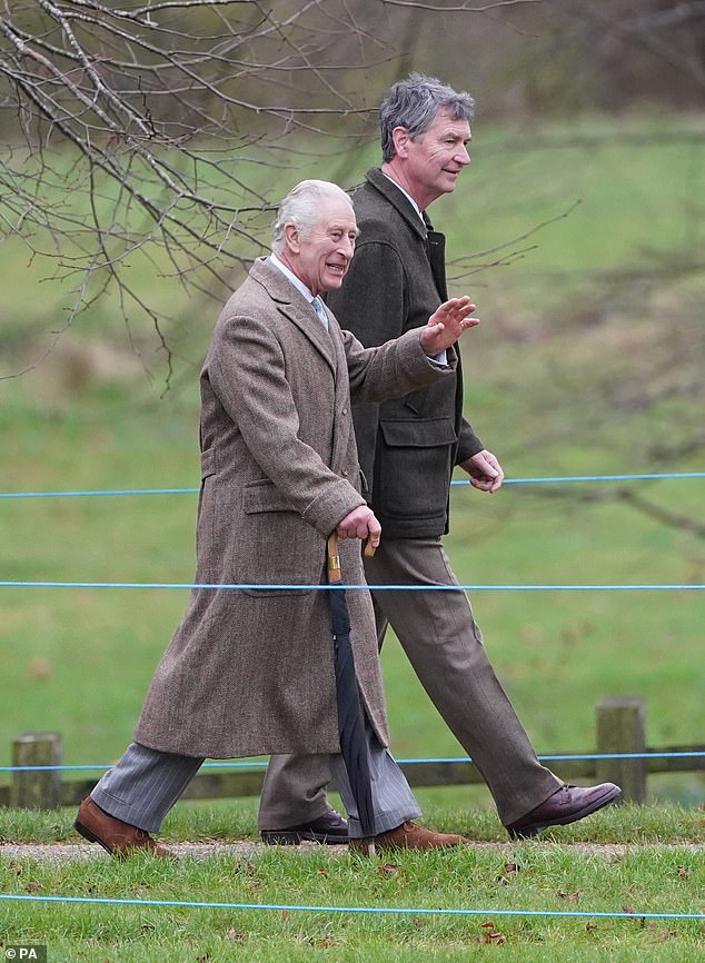 King Charles smiled warmly at those who'd turned out to greet the royals at the Sandringham estate on Christmas Eve