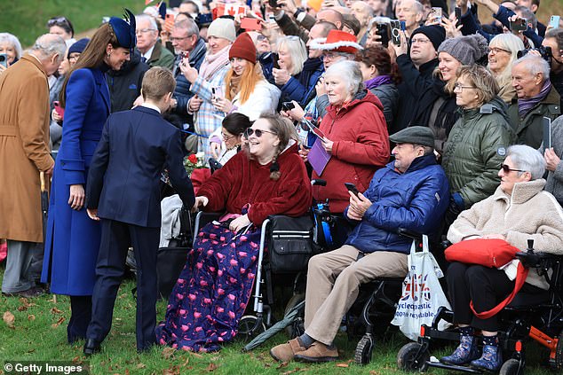 Prince George looked adept in the role as he was guided in his duties by Kate