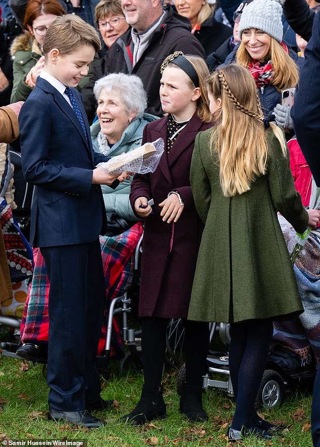 George, Mia and Charlotte were seen exchanging a joke at the corner of the meet and greet