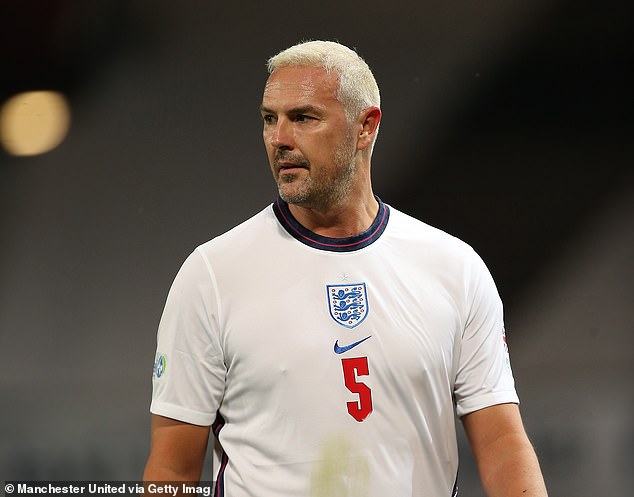 McGuinness in action for the England side in a previous edition of Soccer Aid